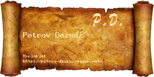 Petrov Dezső névjegykártya
