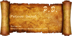 Petrov Dezső névjegykártya